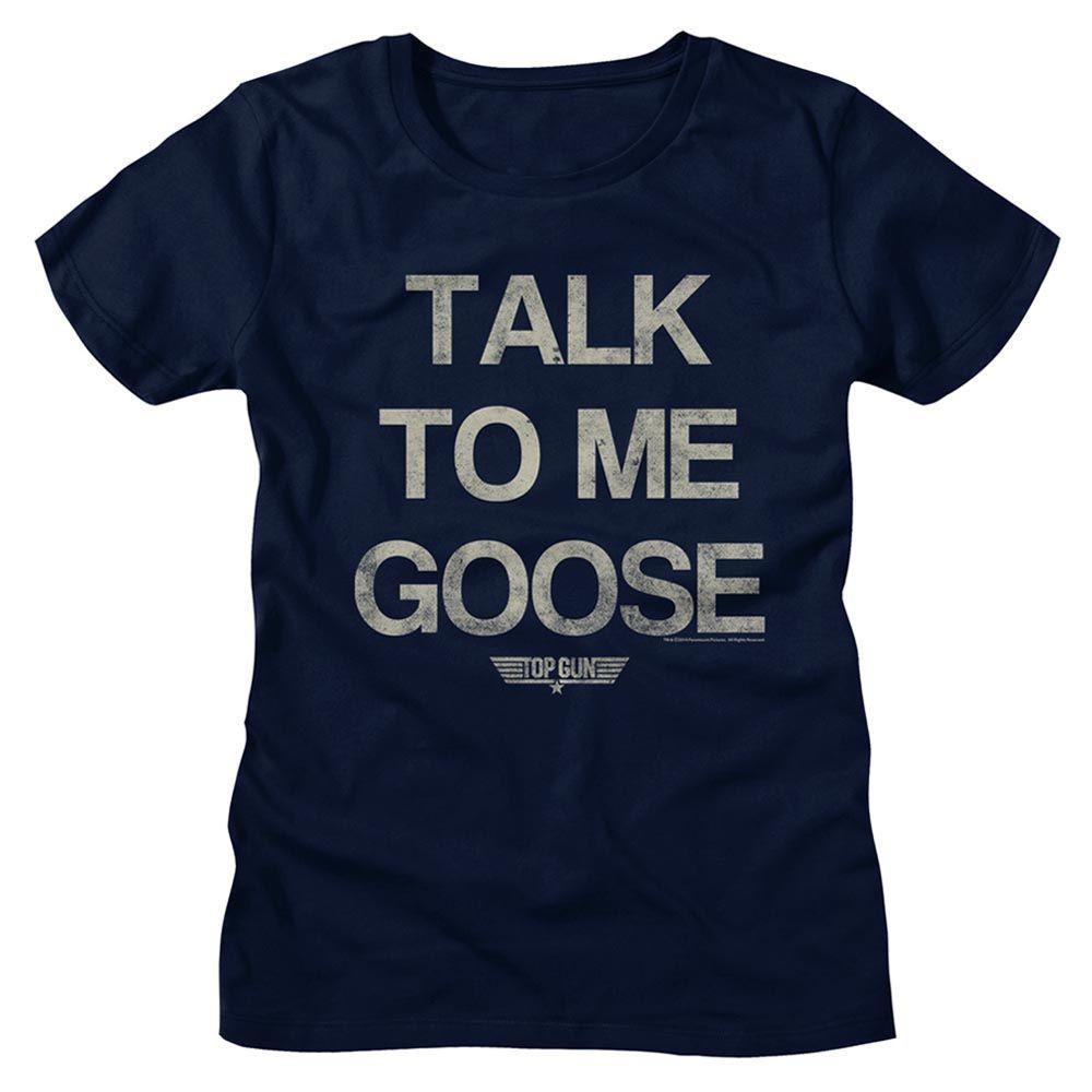 Top Gun Talk Goose Navy Womens T-Shirt - Picture 1 of 4
